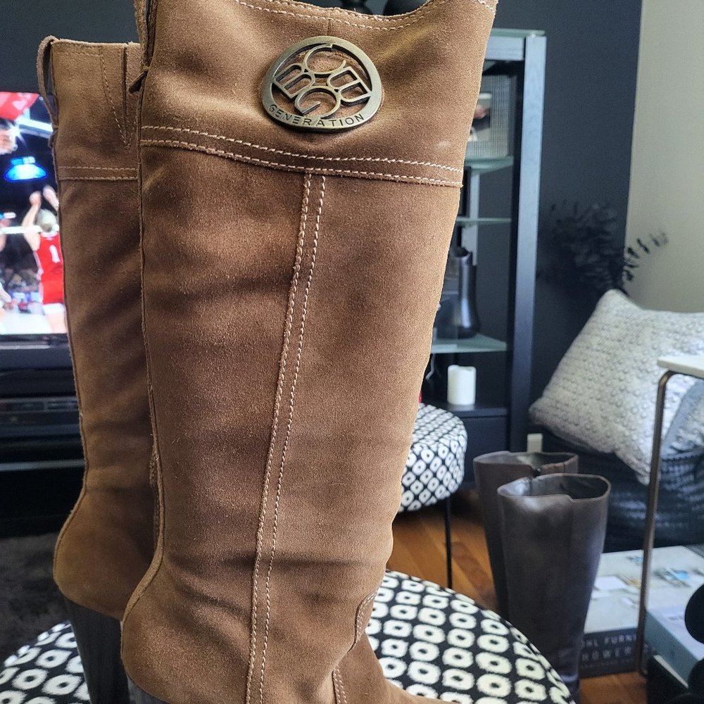 BCBG Suede Knee High Boots